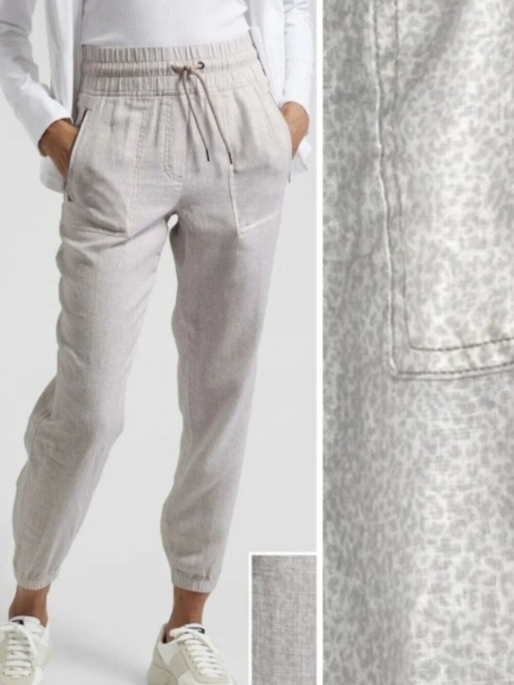 Athleta Cabo Linen Joggers - Subtle Leopard print - Size 2